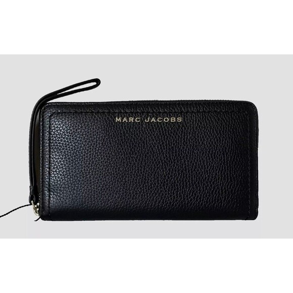 New Marc Jacobs The Groove Zip Around Continental Wallet Leather Black - Picture 1 of 4